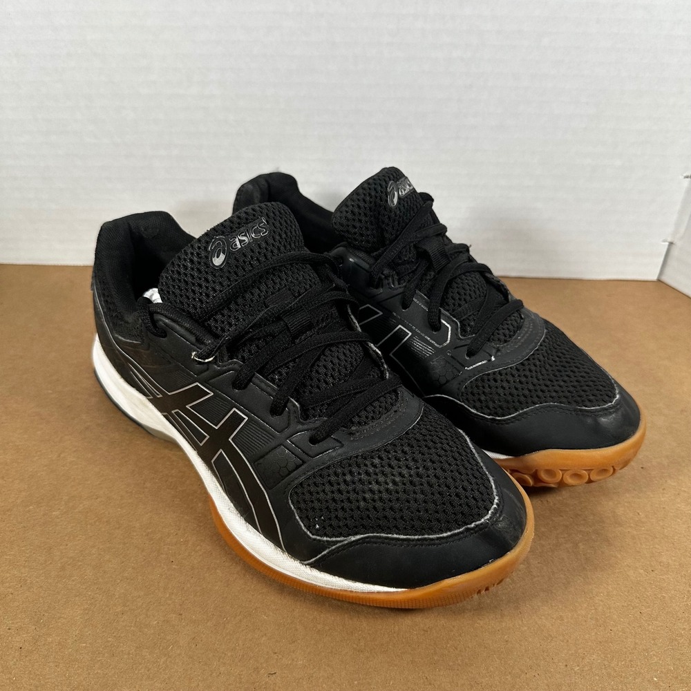 ASICS Gel-Rocket 8 Volleyball Shoes Women 9 Black Silver B756Y Good Gum Sole